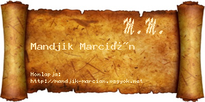 Mandjik Marcián névjegykártya